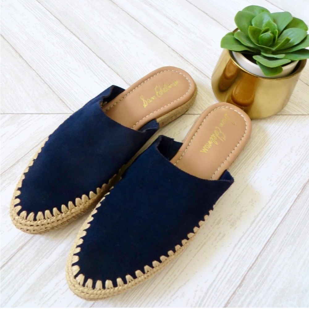 Sam Edelman “Austin” Navy Blue Suede Espadrille Mules Slides Shoes 7.5 - Picture 2 of 8